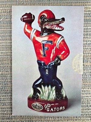 Florida Gators College Football Ezra Brooks Whiskey Decanter Vintage Postcard