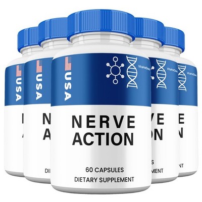 Nerve Action Capsules, Max Strength, NerveAction Natural Nerve Support (5 pack)