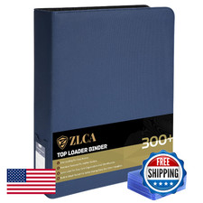 ZLCA 9-Pocket Top Loader Trading Card Binder Holds 324 Cards Blue Includes 20 To