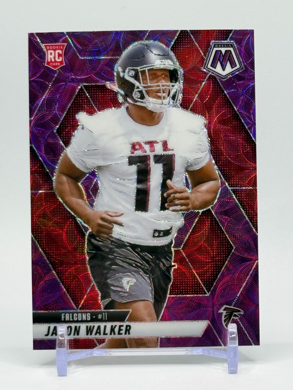 2025 Panini Mosaic Jalon Walker Purple Scope #377 Falcons