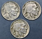 1937-P-D-S 5C BUFFALO NICKELS (3)  KM# 134 Grade: F and Better  A7285