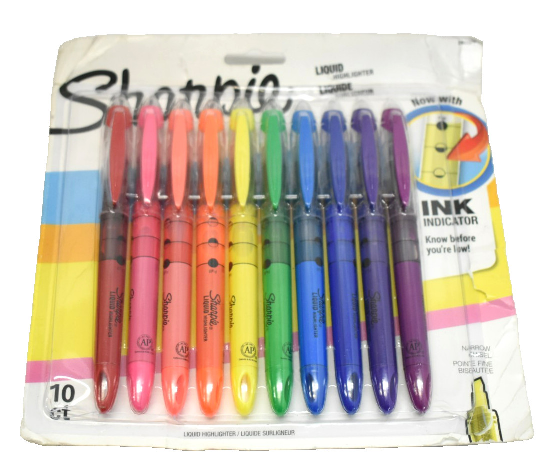 S Assorted Fluorescent Colors Narrow Chisel Tip 10 Pk