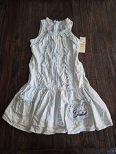 NEW Vintage Guess Chambray Ruffle Jumper Romper Dress Girls Size M(10/12)