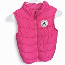Kids pink converse puffer vest size am girls age 8 -10