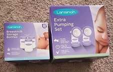 Lansinoh Extra Pumping Set And Breastmilk Storage Bottles New