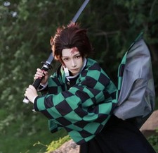 Demon Slayer Tanjiro Kamado Cosplay Costume Full Set Size XXL