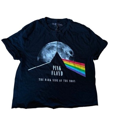 Pink Floyd Black   Dark Side of The Moon  Women s Cutoff T Shirt Size S