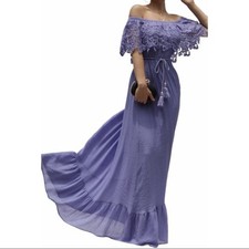 Lace Cape Maxi Dress (Small)