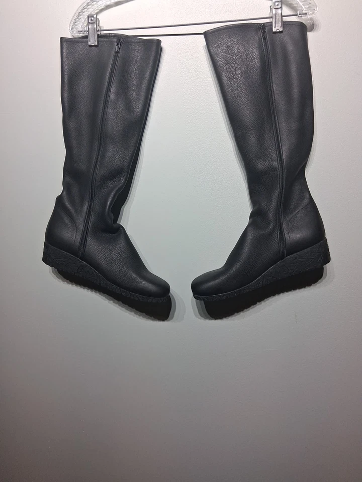 Botas de cuña hasta la rodilla de cuero negro Arche talla FR 39 US 8 Foto 2 de 4