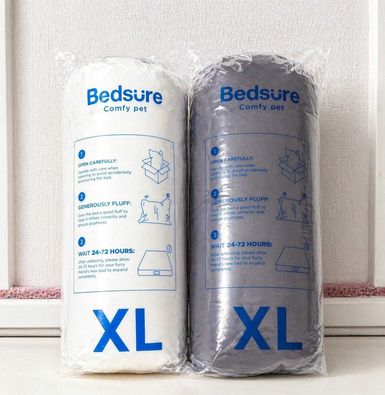2 Pack Bedsure XL Orthopedic Dog Bed Sofa Pet Bed Solid Foam 106x81x16.5cm New