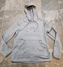 UNDER ARMOUR Freedom - Men's Light Gray Hoodie Sweatshirt - Small - EUC