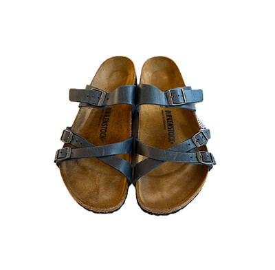Birkenstock Franca Navy Blue Oiled Leather Sandal EU 41 Regular Width US 10M NEW
