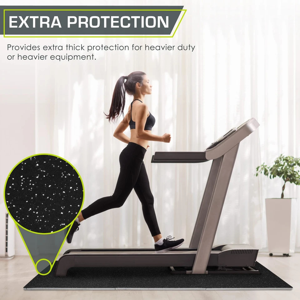 Alfombra de rompecabezas de ejercicio superior de goma de 3/4 pulgadas, 24 pies cuadrados, 6 azulejos, enclavamiento de espuma EVA... Foto 4 de 4