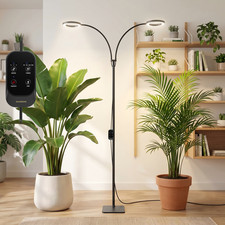 2-Head 36W Grow Lights for Indoor Plants Full Spectrum LED Plant Light Timer