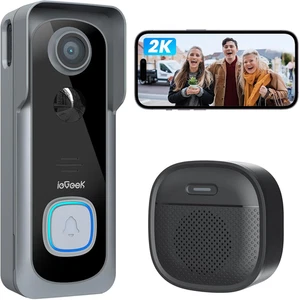 Timbre con Camara Inalambrico 2K HD con Sensor de Movimiento y Audio Dos Vias