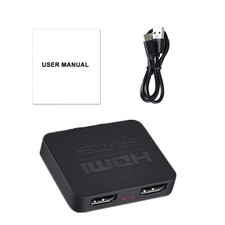 1 in 2 Out HDMI Splitter Video Distributor Amplifier For HDTV Box PC Monitor D