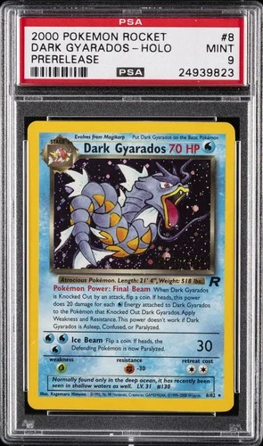2000 POKEMON ROCKET PRERELEASE #8 DARK GYARADOS-HOLO PSA 9