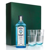 Bombay Sapphire Gin Geschenksets GrüN|Longdrinkglas Relief