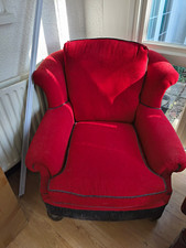 Red Upholstered Armchair Accent Chair for Adults Indoor, 100cm+ H 85cm+ W/L