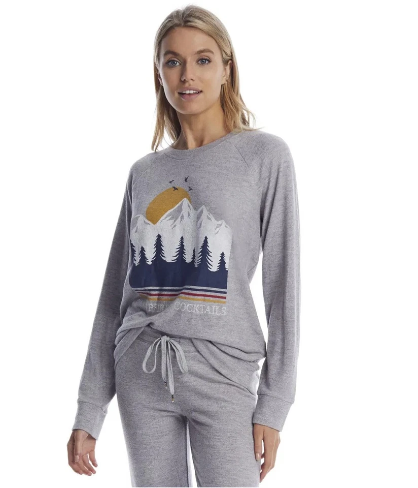 P.J. Salvage женщин костры + коктейли пижамы свитер, серый, маленький