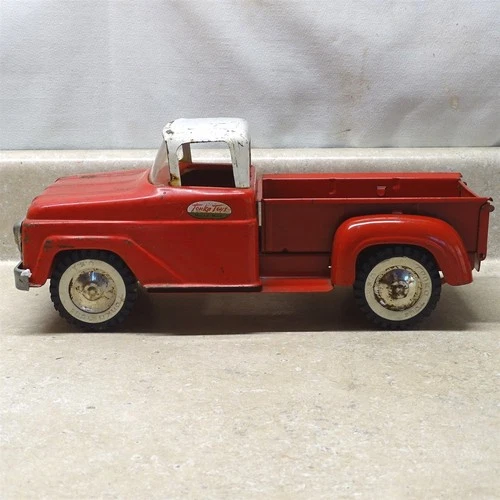 Vintage Tonka Step Side Pick Up Truck, Pressed Steel, Red-White 1960-61