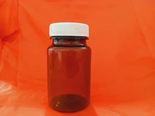 100cc Amber HDPE plastic bottle w/Cap/琥珀色100 cc 空朔料瓶/50pcs/bg(1 bag)