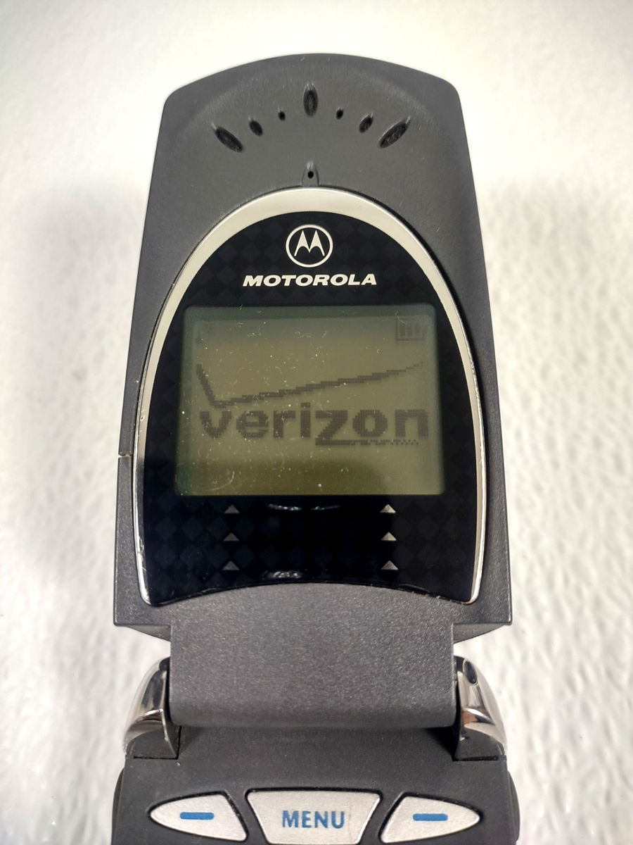 Vtg Motorola 60C Stainless Steel Case Rare Flip Phone Powers On