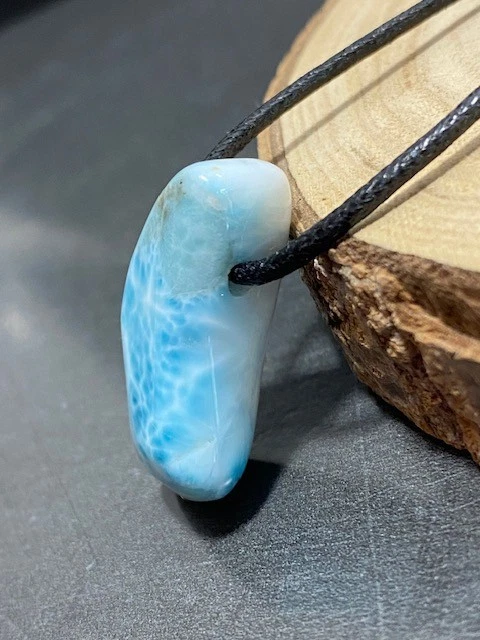 Larimar Freeform Anhänger gebohrt Heilstein Atlantisstein TOP Qualität - Bild 2 von 4