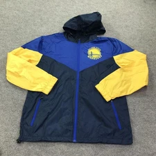 Golden State Warriors Jacket Mens Medium Hooded Windbreaker NBA Basketball