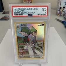 2019 Pokemon Sun & Moon FA/ Gallade Cosmic Eclipse Secret #244 PSA 9 Secret