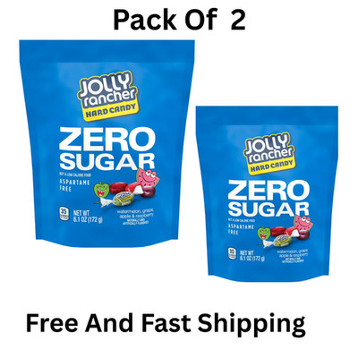 JOLLY RANCHER Zero Sugar Assorted Fruit Flavored Hard Candy Bag, 6.1 oz (Pack 2)