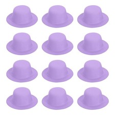 12Pack 5.3 Inch Mini Formal Hats Miniature Doll Hats for Crafts Light Purple