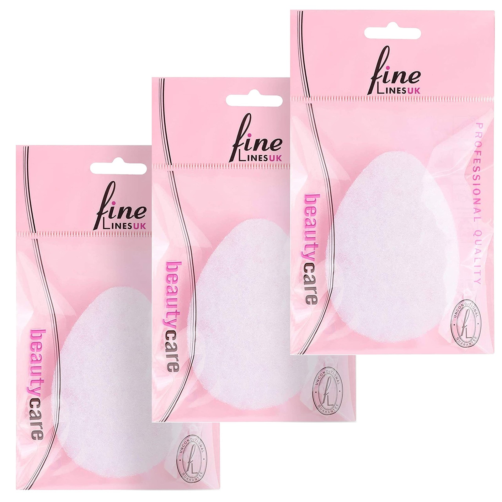 Fine Lines - Exfoliating Face Scrub Sponge, Pack 1 count (Pack of 3), White