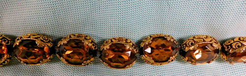 VINTAGE GROBES RAUCHTOPAX ARMBAND GROSS VERZIERT WUNDERSCHÖN 7 1/2 X 3/4" NEU - Bild 1 von 6