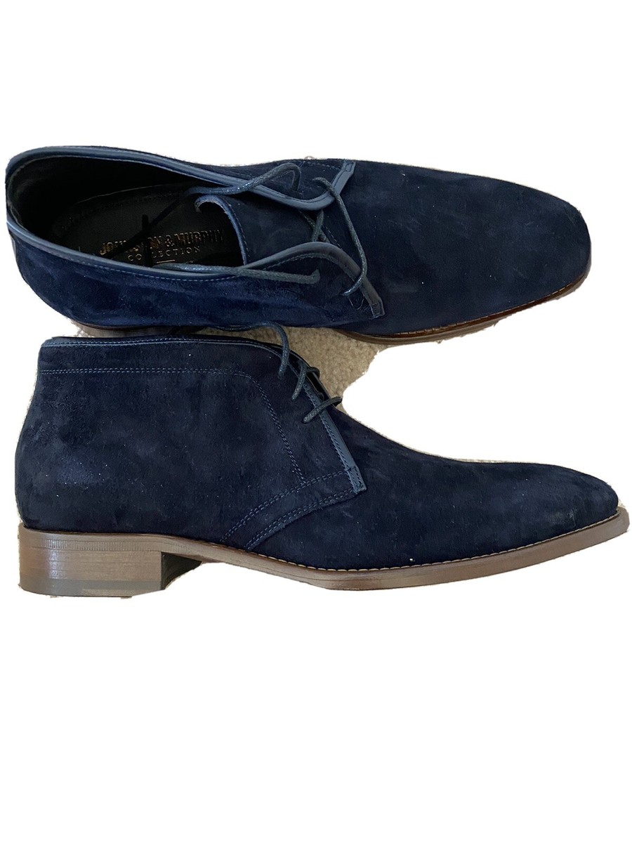 Johnston & Murphy Mens Blue Suede Leather Chukka Boots Size 11.5 Made in Italy Johnston & Murphy Blue Suede Leather Chukka Boots Men main image 4