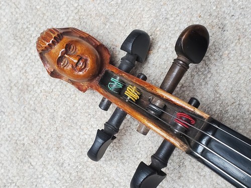 very old, high arched Violin w.human head "Helmer Prague" violon , CRACKED! - Bild 19 von 20
