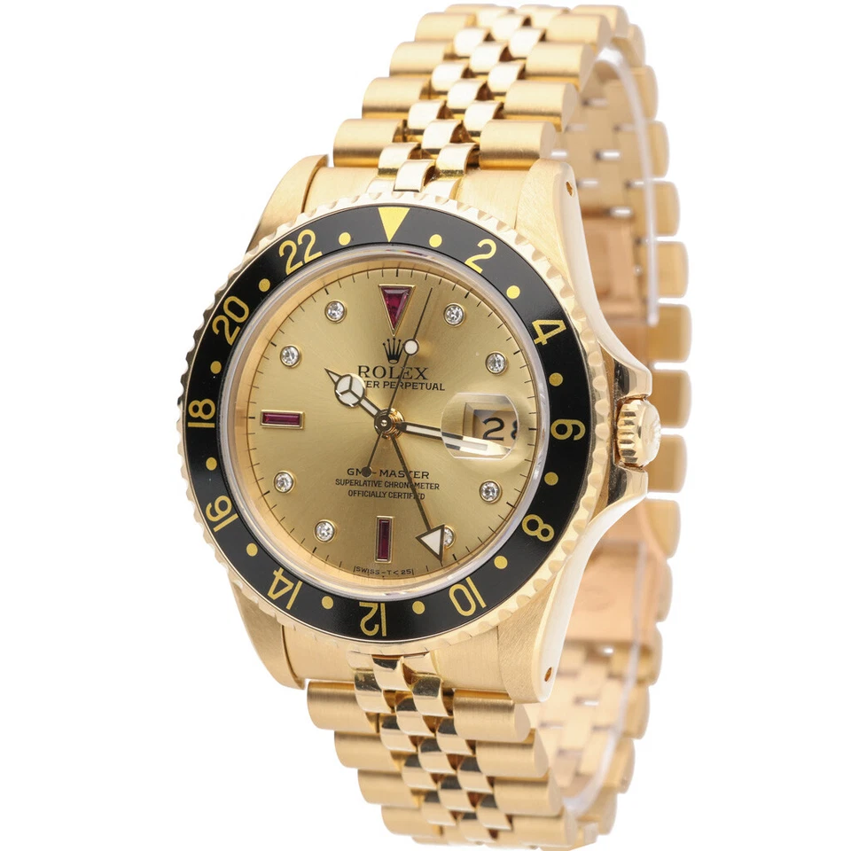 Rolex Gmt-Master II 16758 with 40mm 18ct Yellow Gold case and Champagne dial.... - Image 2 of 4