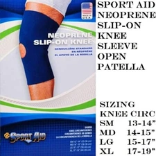 Sport Aid SA9050 Neoprene Slip On Knee Brace Support Open Patella Medium  1 ct
