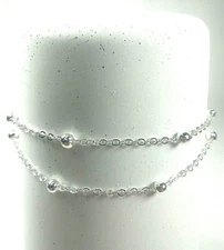 Women‘s Silver SP Balls Ankle Bracelet Chain Foot Anklet