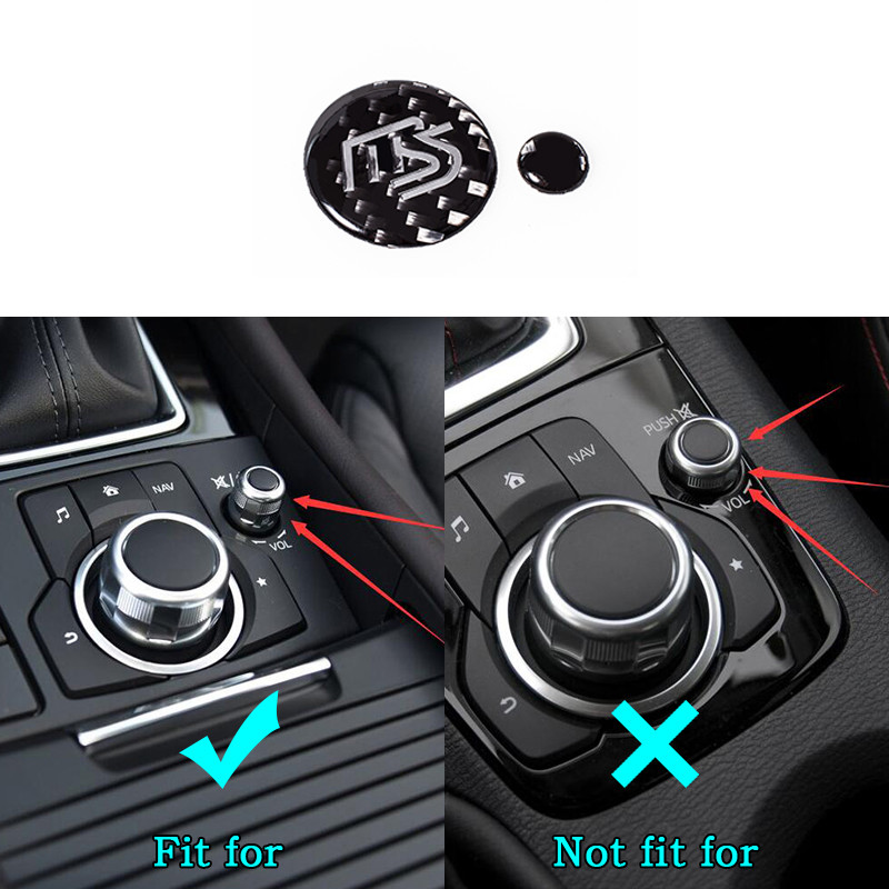 CONGCONG For Mazda Accessories Volume Multimedia Knobs Decals Bling Crystal Accessory Interior Knob Cover Compatible With Mazda 3 Mazda 6 Cx 3 Cx 5 Cx 9 Multimedia Knob Small