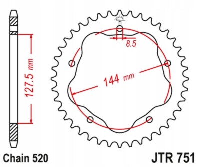 JT RITZEL 4320M 40 ALUMINIUM (ERGAL) DUCATI MONSTER 800 S2R '05-'07, HYPERMOTARD