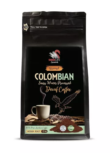 decaf coffee swiss water processed - ORGANIC COLOMBIAN GROUND DECAF COFFEE - 1P