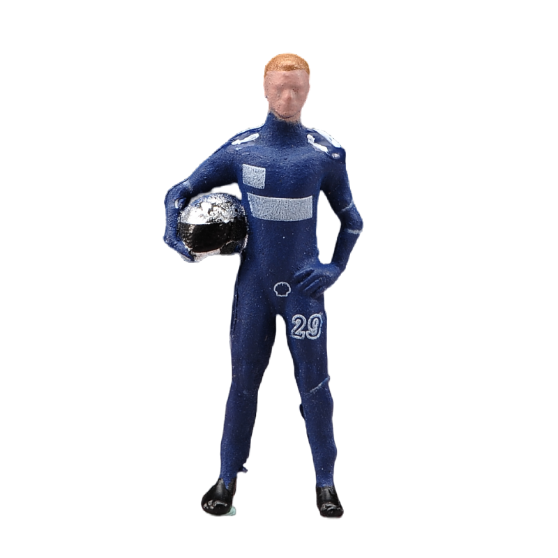 Minntures 1/64 Racing Man Blue Jumpsuit Scene Figures For Cars Vehicles Model