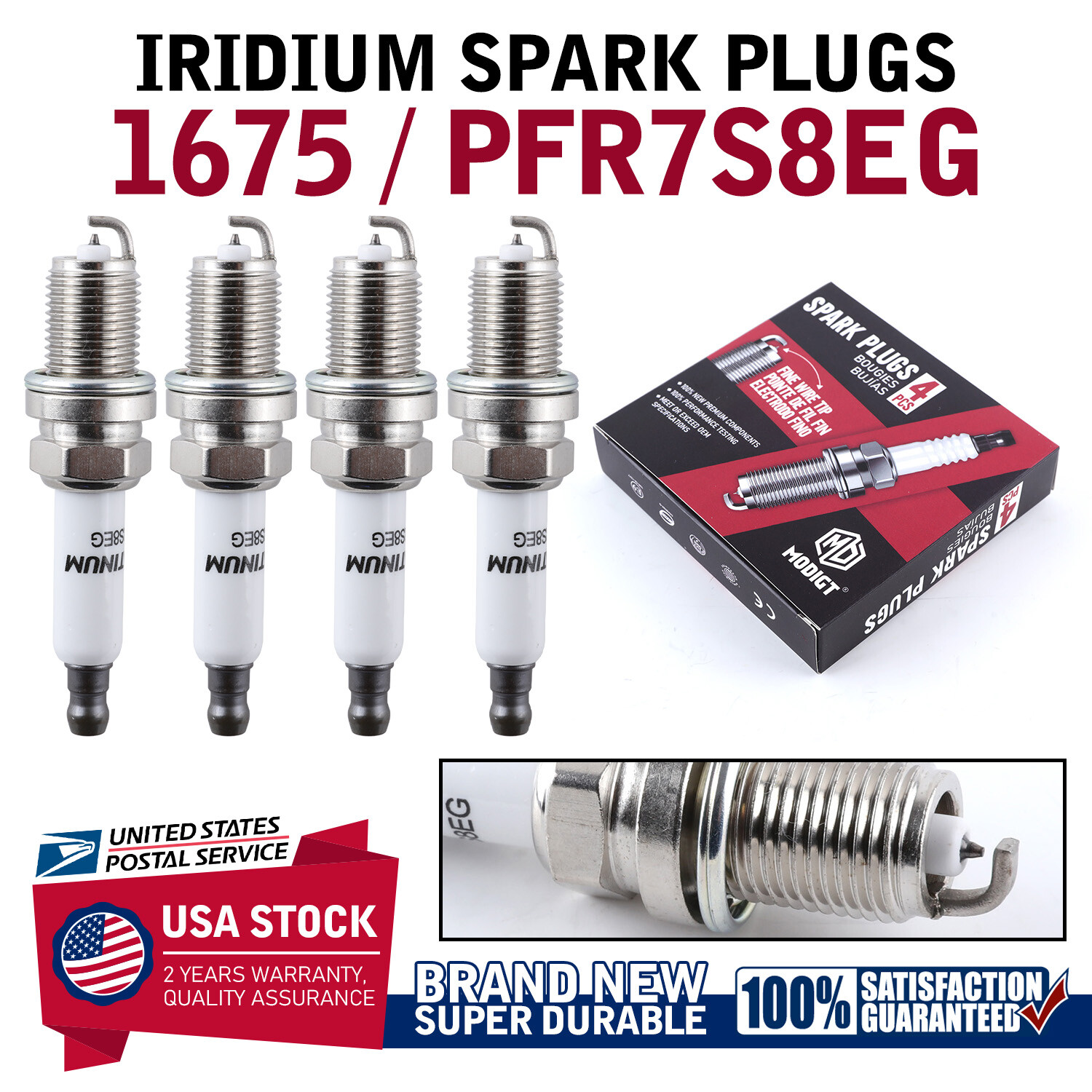 4X 06H905601A PFR7S8EG Premium Spark Plugs For VW Passat Golf Jetta Audi A4 A5
