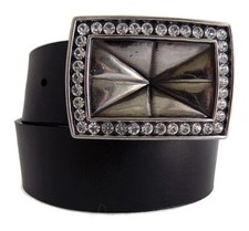WASHED UP HOLLYWOOD 1.5" VINTAGE SILVER PYRAMID OF CRYSTALS 064VS BUCKLE ONLY