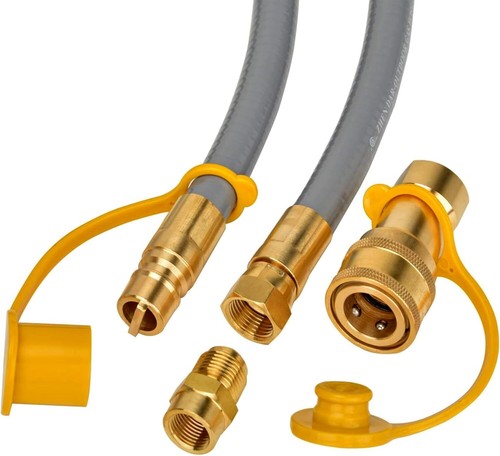 only fire 12Ft 1/2 inch ID Natural Gas Hose with Quick Connect Fittings Assembly - Picture 5 of 7