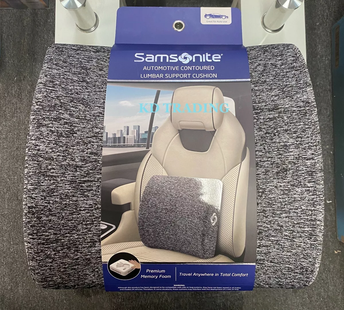 Samsonite Premium Memory Foam Car Lumbar Support Cushion