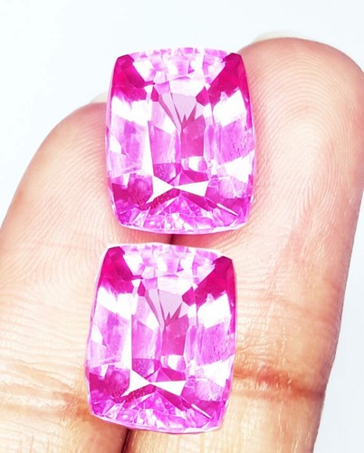 Par de gemas de zafiro rosa natural de 18,31 quilates con piedras preciosas sueltas certificadas WP03 - Imagen 10 de 12