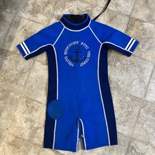 Thermo Skins Wetsuit kids 8 Sun Max UV Protection Zone SPF 100 youth Swim Blue