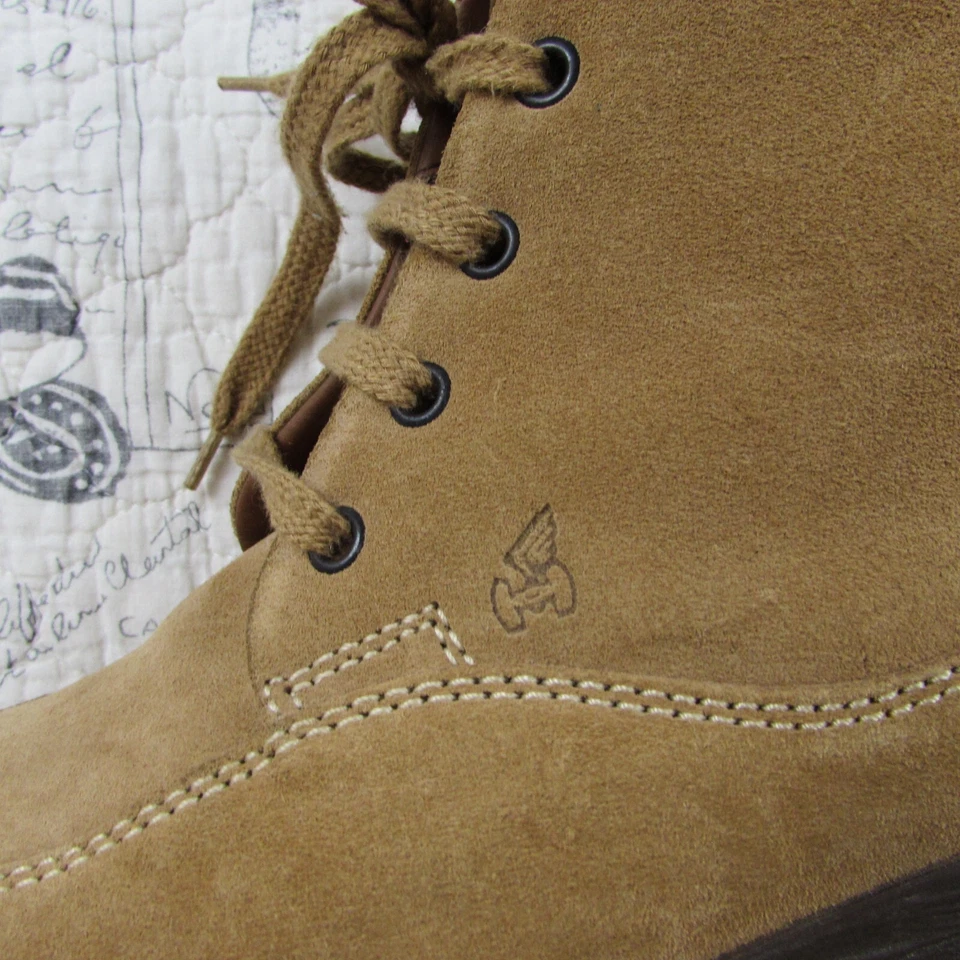 Botas de encaje al tobillo Hogan para mujer gamuza cuero tostado con cordones Chelsea talla 37,5 EE. UU. 7,5 Foto 3 de 4